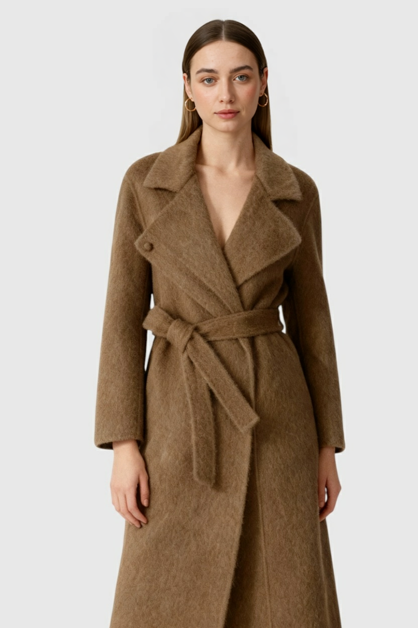 Nina | Chic Brown Overcoat - ginlerie 1