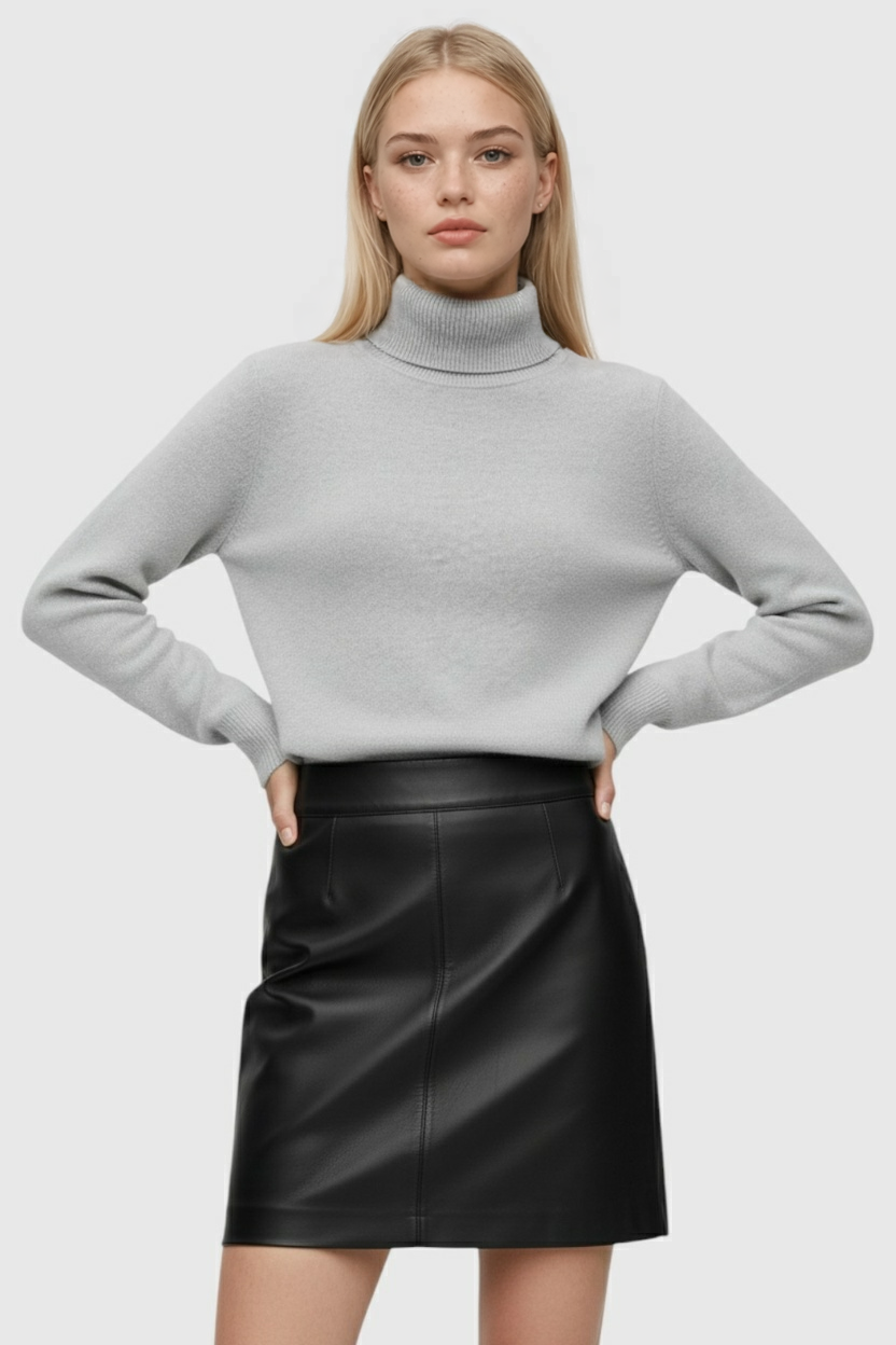 Nina | Cozy Fleece Lined Turtleneck Sweater - ginlerie 1