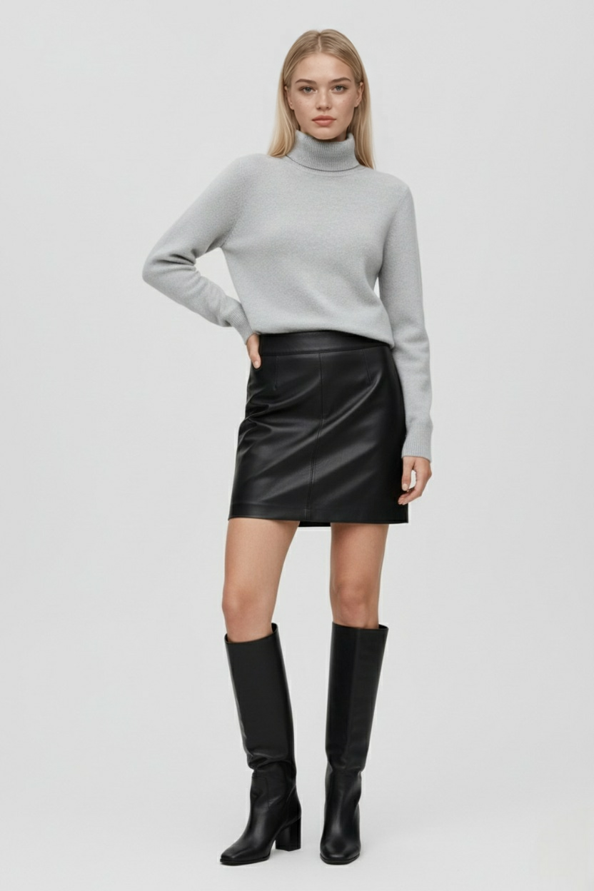 Nina | Cozy Fleece Lined Turtleneck Sweater - ginlerie 2