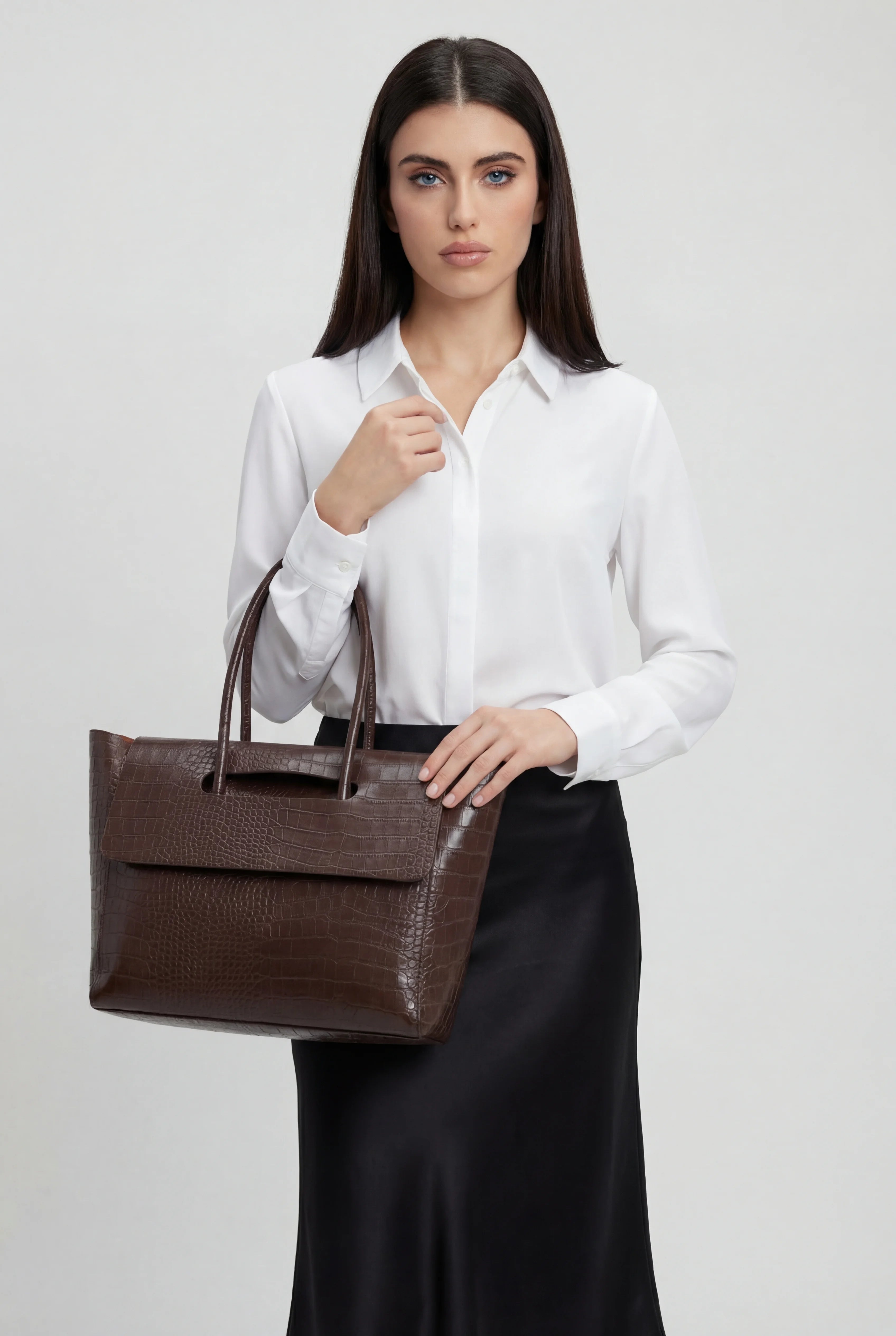Nina | Crocodile Pattern Handbag - ginlerie 4