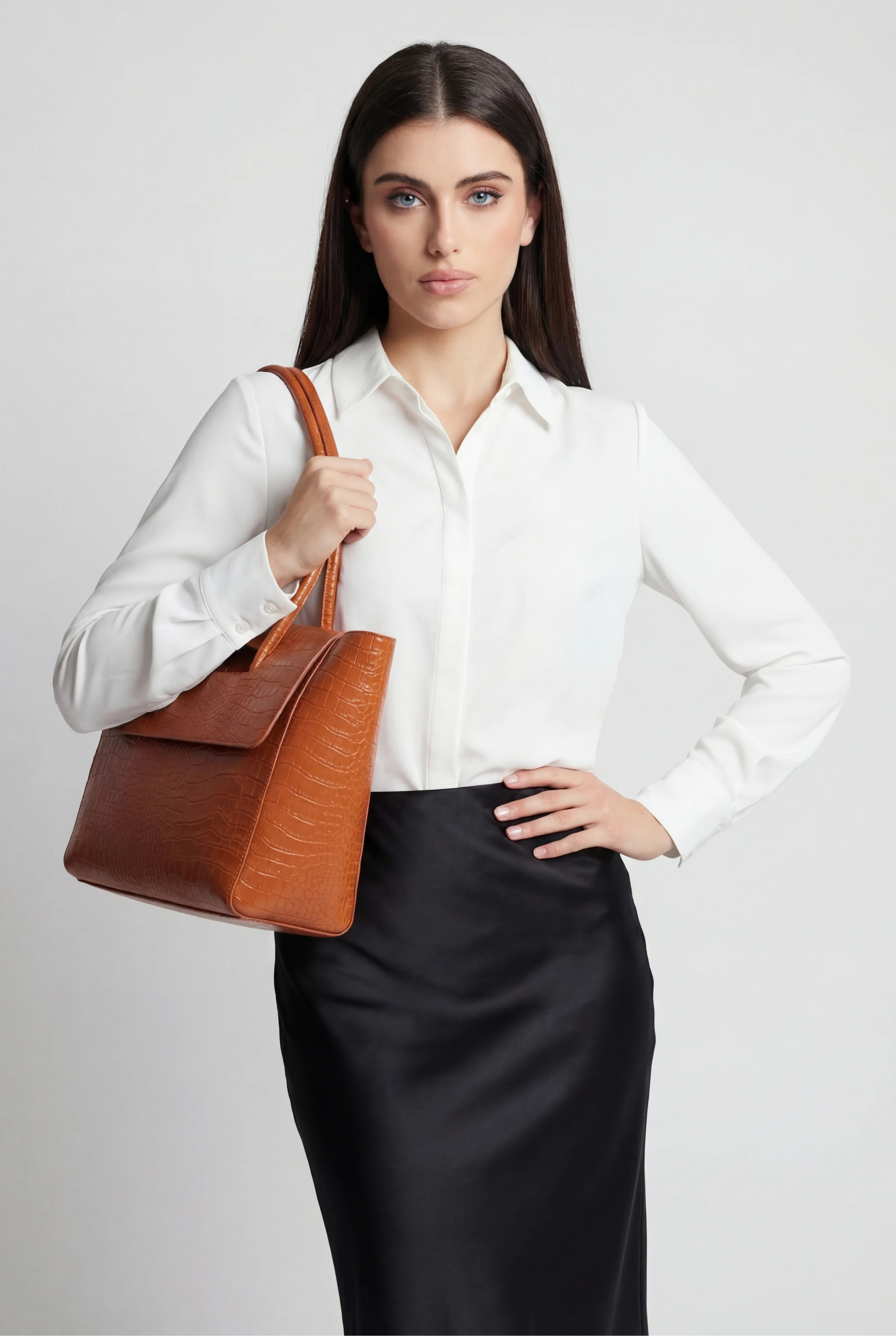 Nina | Crocodile Pattern Handbag - ginlerie 7