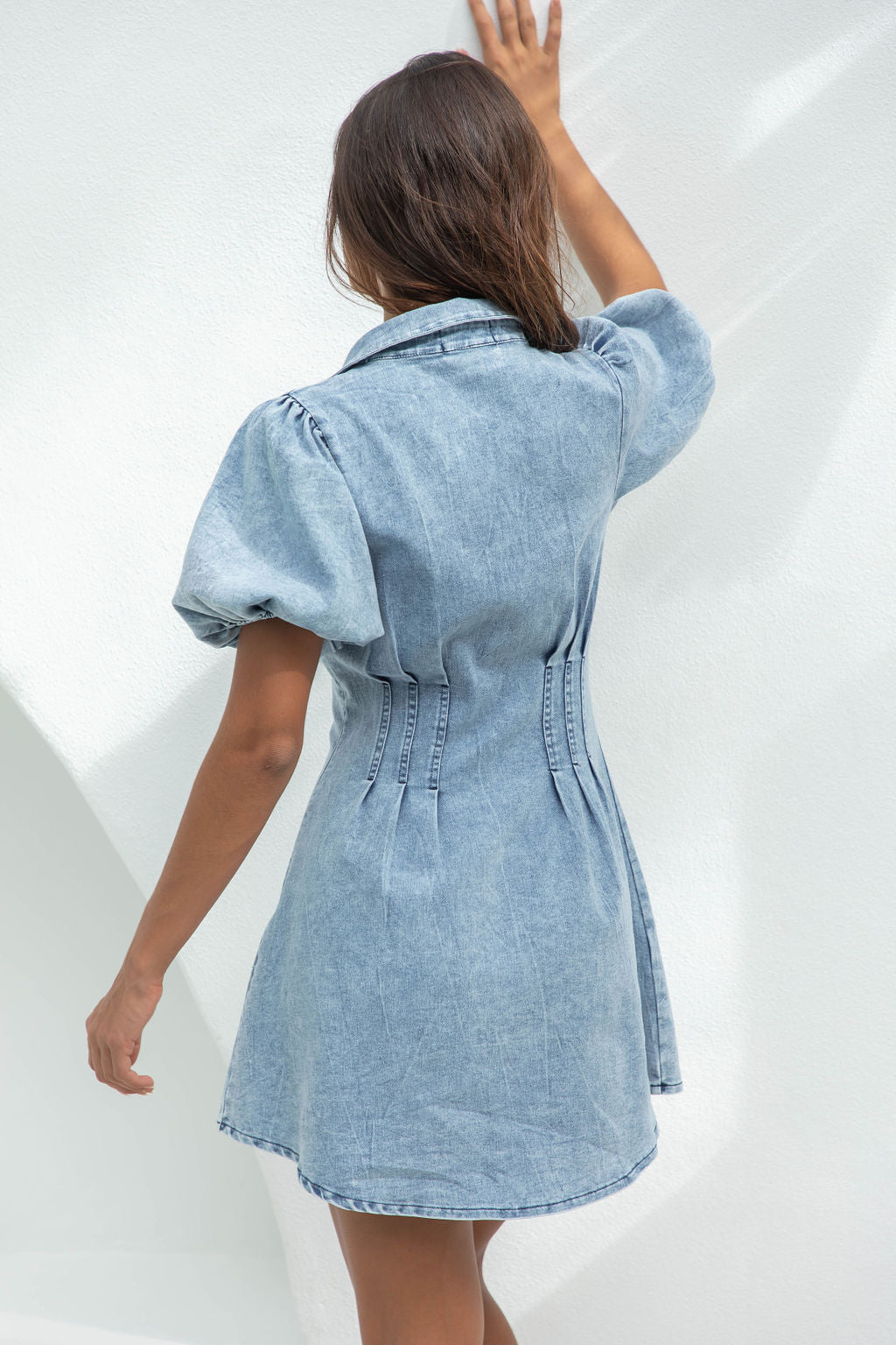 Nina | Denim Mini Dress - ginlerie 5