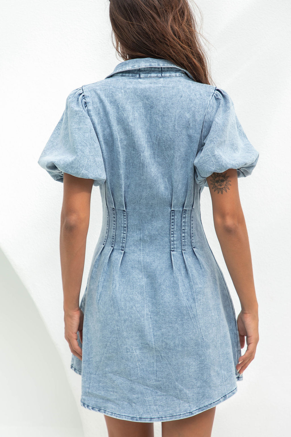 Nina | Denim Mini Dress - ginlerie 7