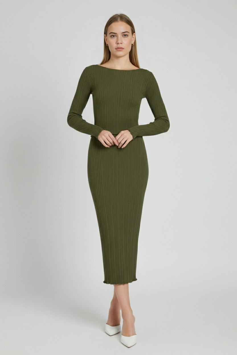 Nina | Elegant Knit Maxi Skirt Set - ginlerie 2