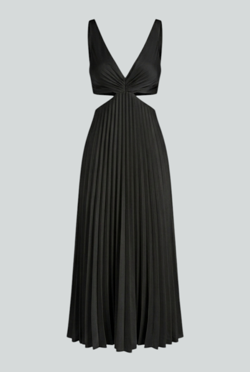 Nina | Elegant Pleated Maxi Dress - ginlerie 0