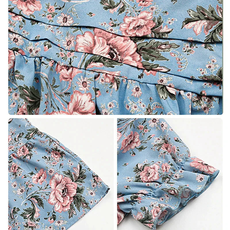 Nina | Floral Print Midi Dress - ginlerie 3