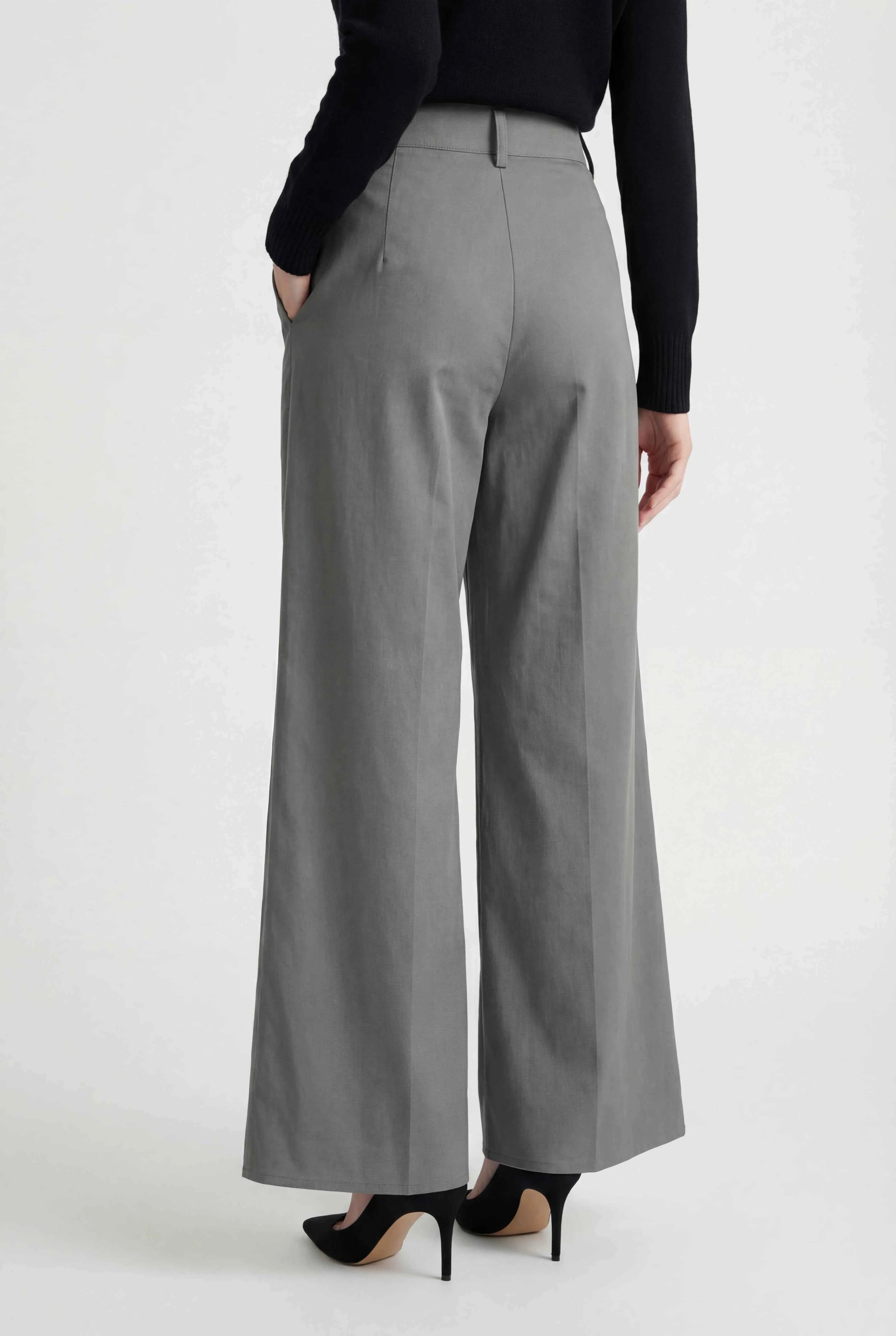 Nina | Gray Palazzo Pants - ginlerie 2