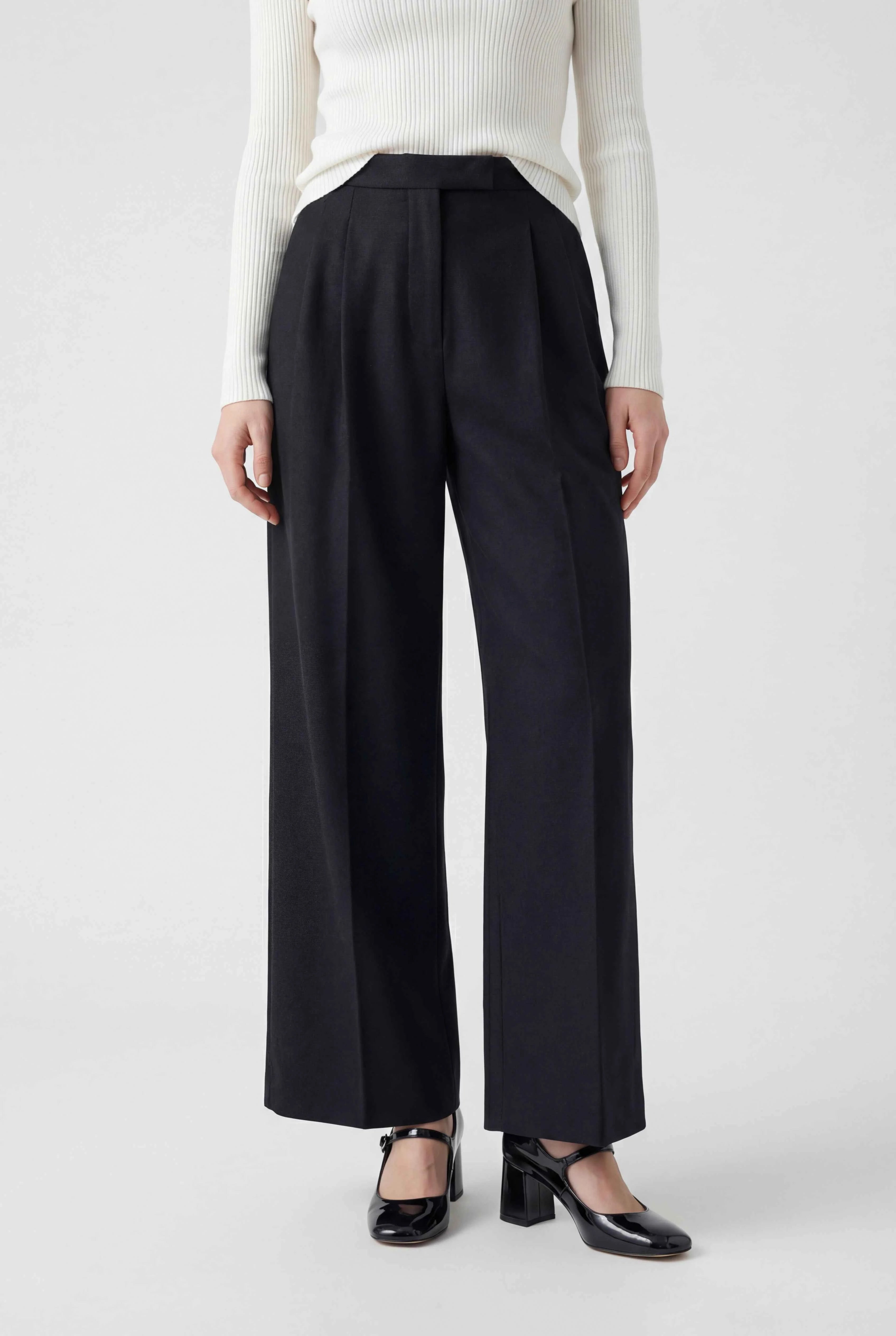 Nina | High-Waisted Black Pants - ginlerie 1