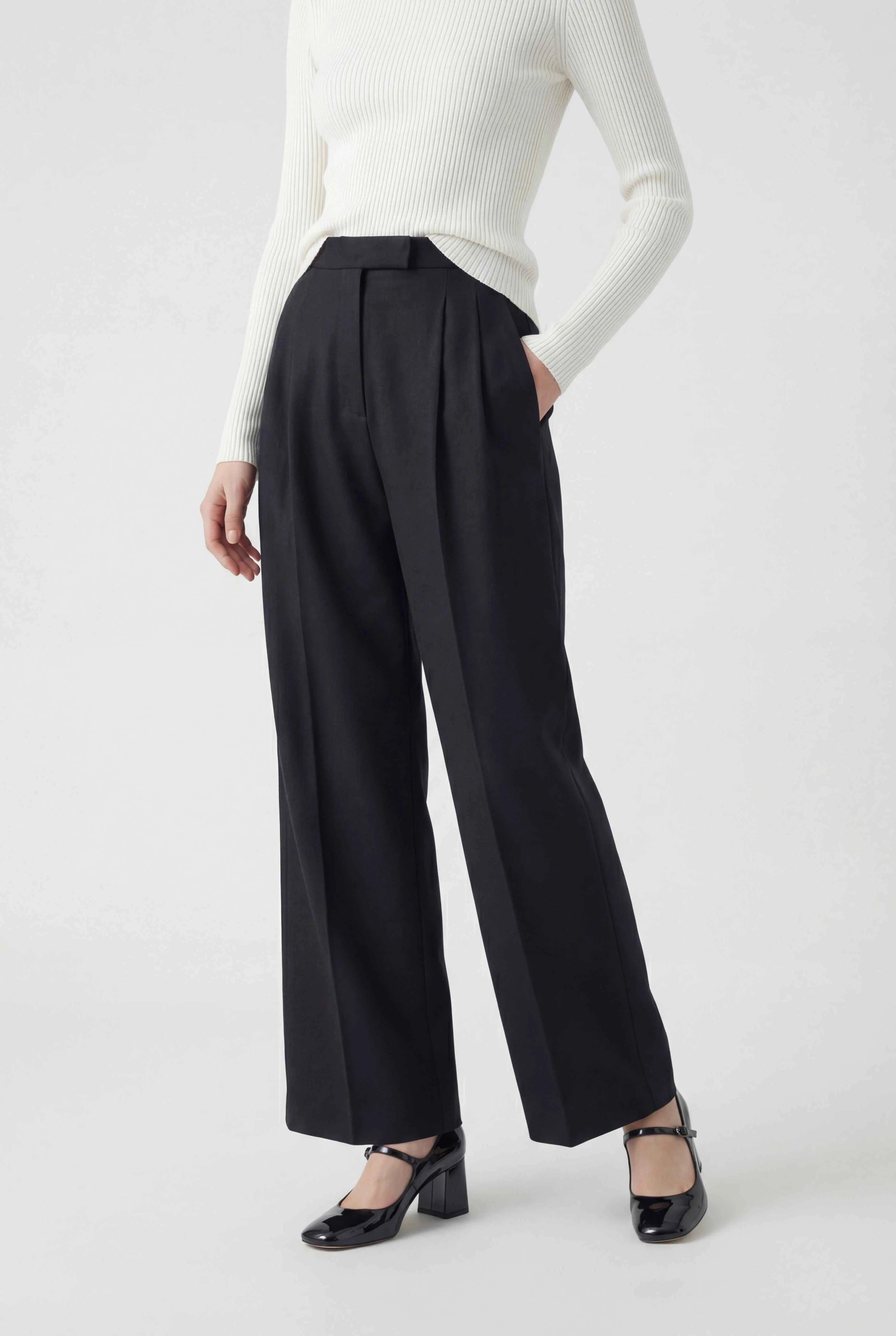 Nina | High-Waisted Black Pants - ginlerie 2