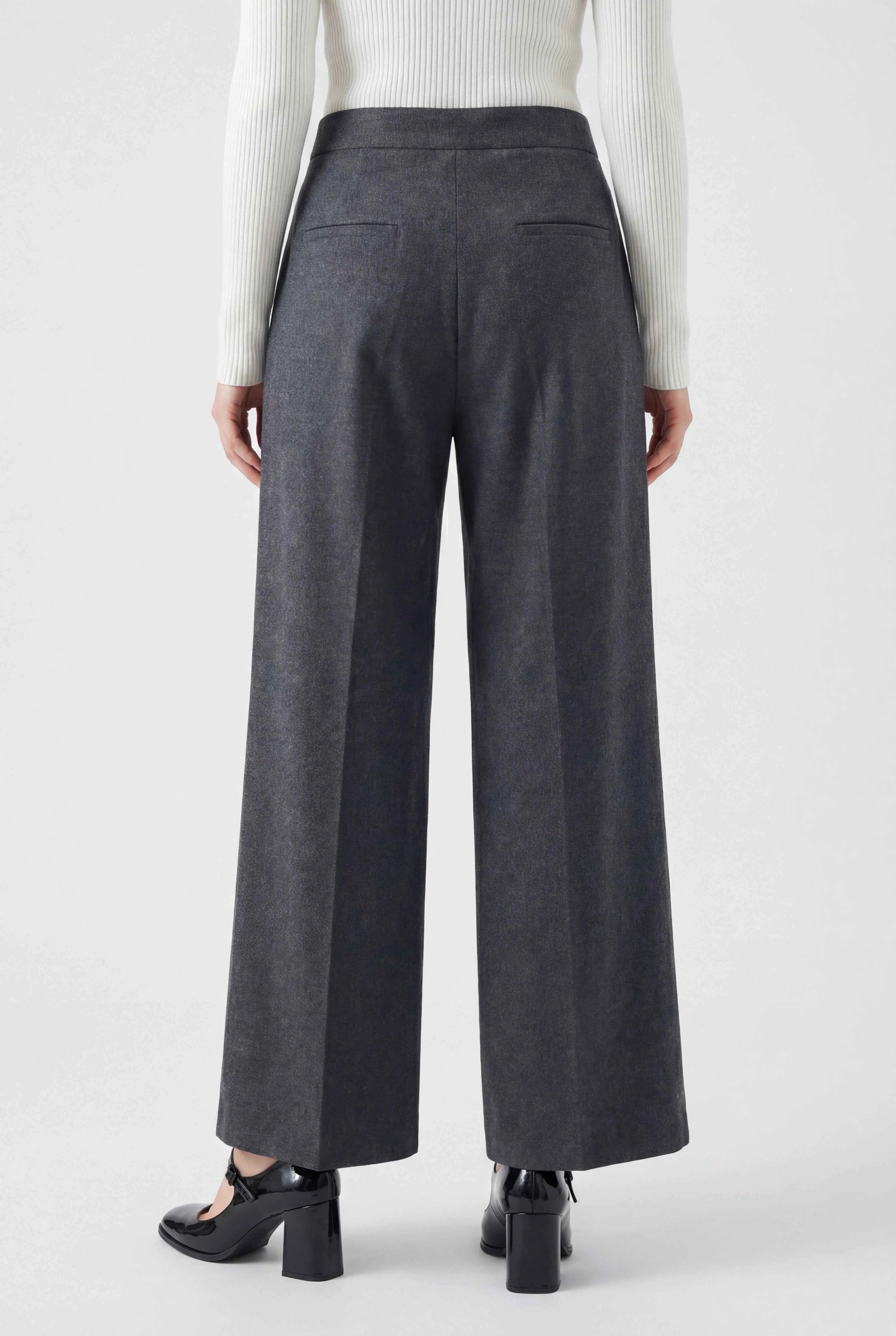 Nina | High-Waisted Gray Pants - ginlerie 3