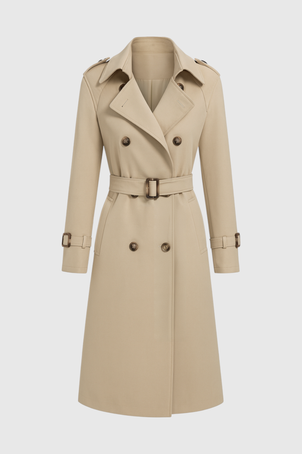 Nina | Khaki Trench Coat - ginlerie 0