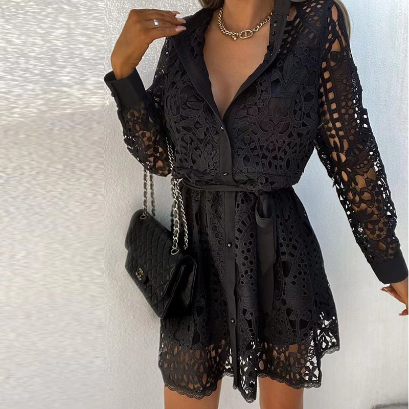 Nina | Lace Wedding Guest Dress - ginlerie 0