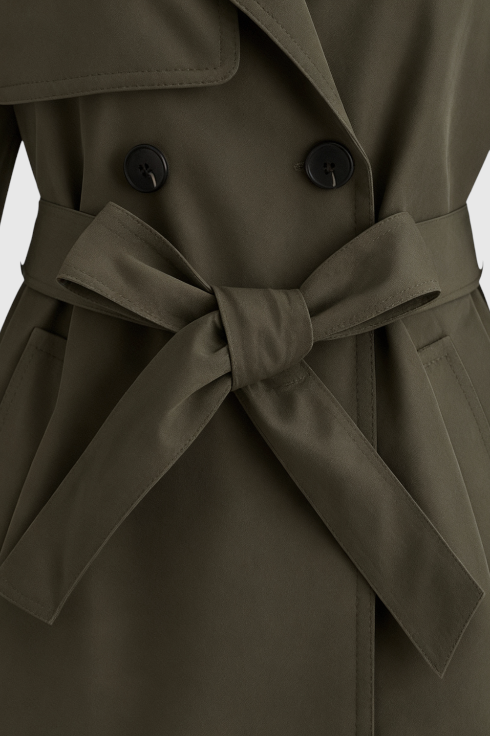 Nina | Olive Green Trench Coat - ginlerie 5