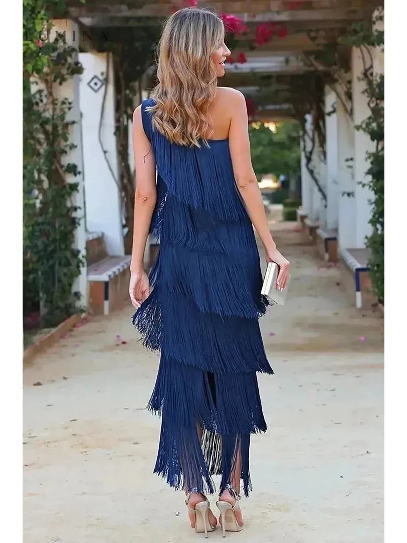 Nina | One-Shoulder Cocktail Dress - ginlerie 2