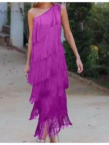 Nina | One-Shoulder Cocktail Dress - ginlerie 4