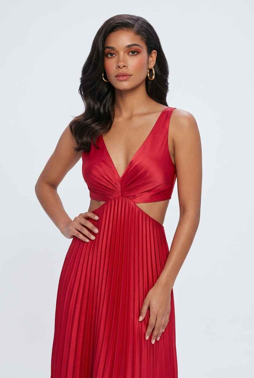 Nina | Pleated Cocktail Dress - ginlerie 0