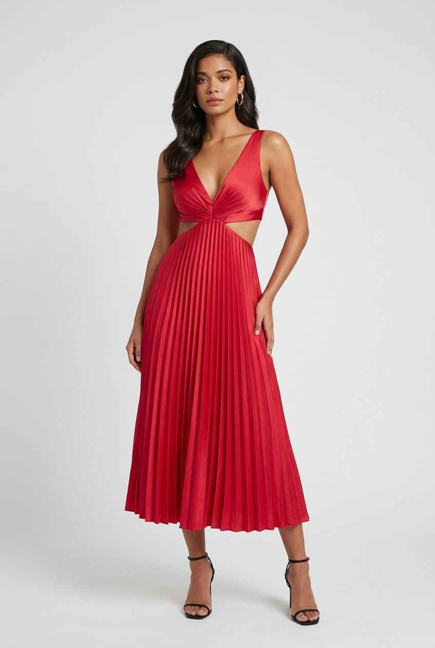 Nina | Pleated Cocktail Dress - ginlerie 1