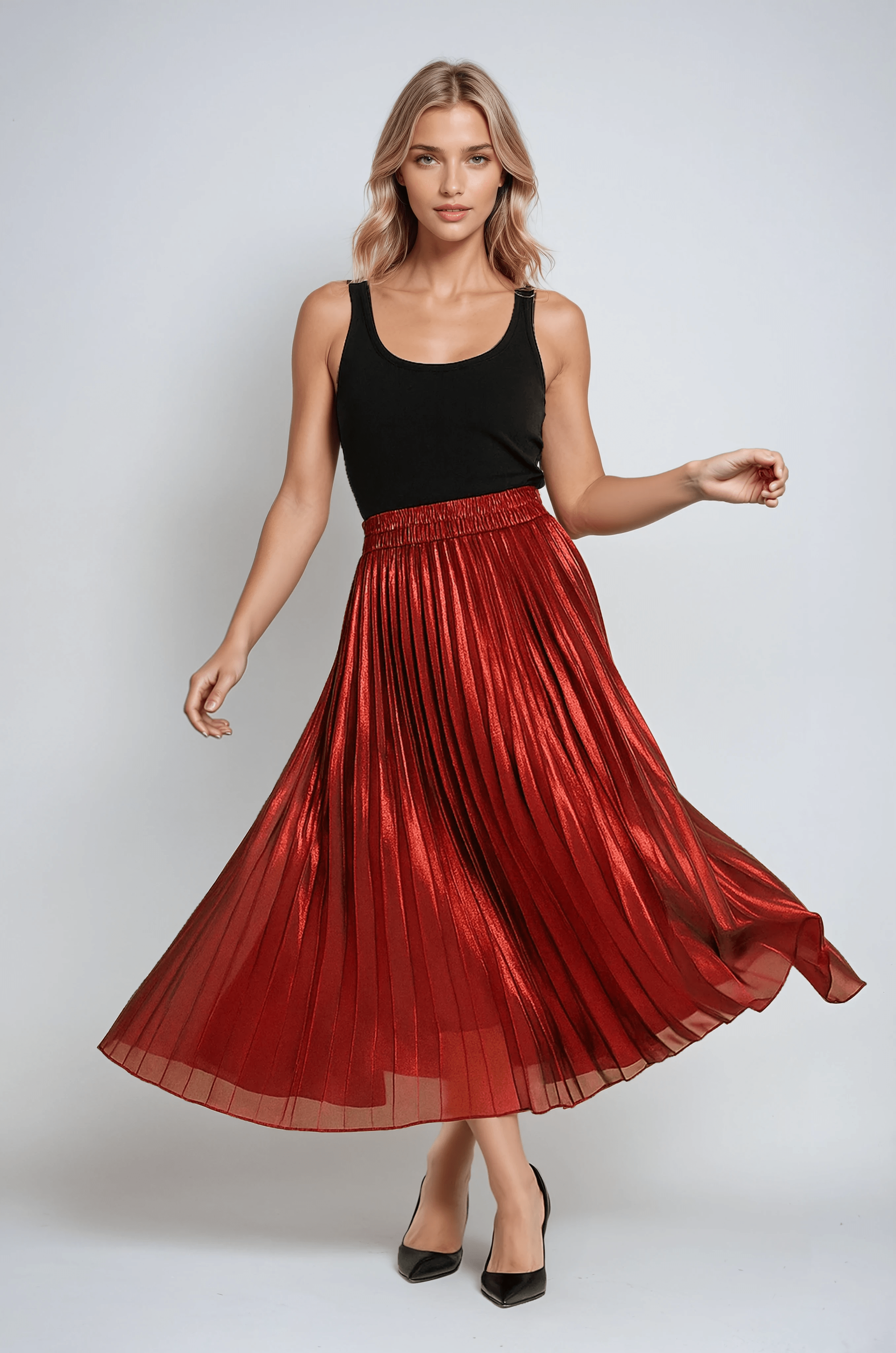 Nina | Pleated Maxi Skirt - ginlerie 1