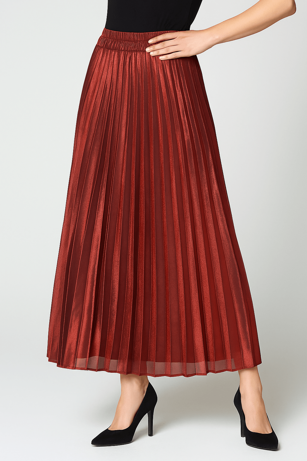 Nina | Pleated Maxi Skirt - ginlerie 2