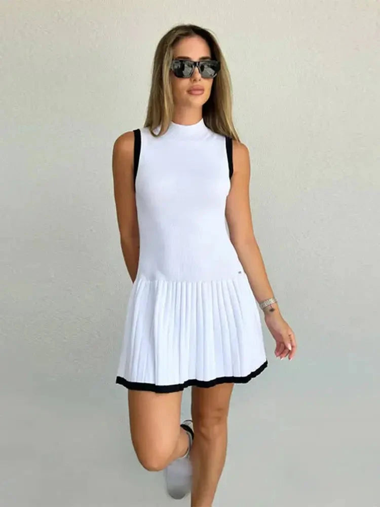 Nina | Pleated Mini Dress - ginlerie 1