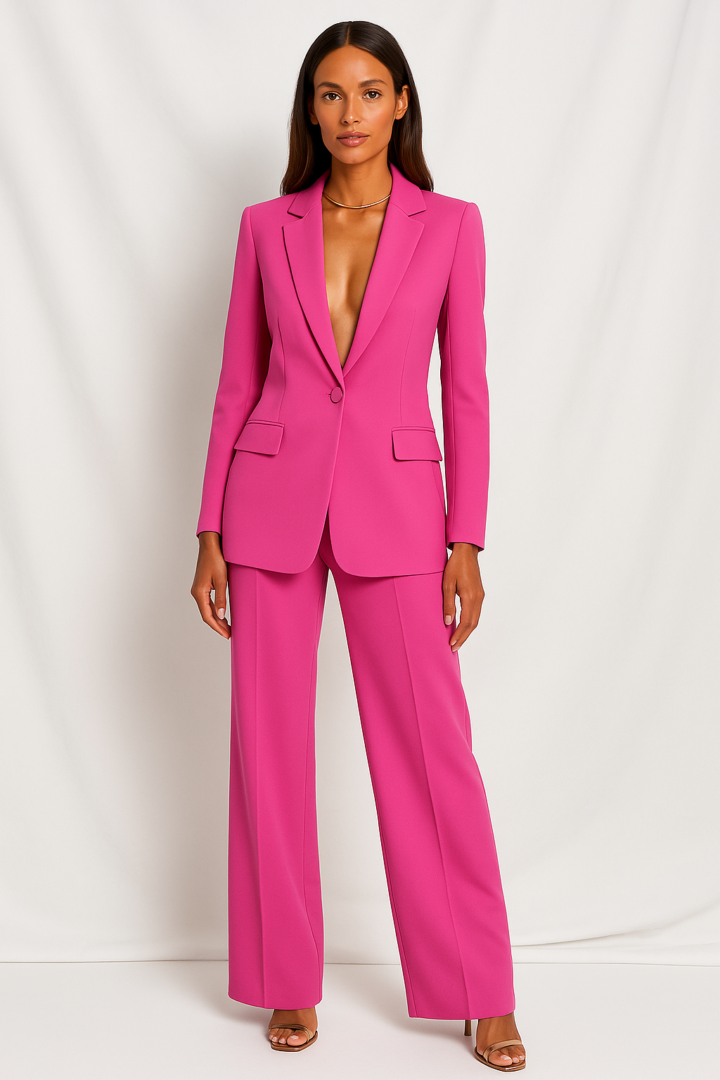 Nina | Plunging Trouser Suit Set - ginlerie 5