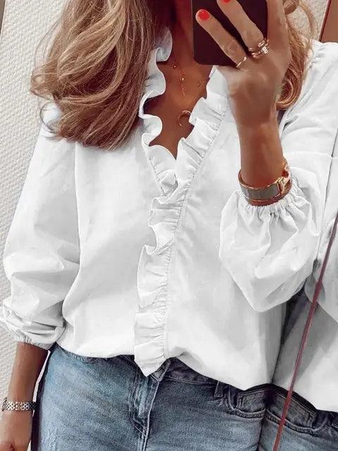 Nina | Ruffle Detail Blouse - ginlerie 3