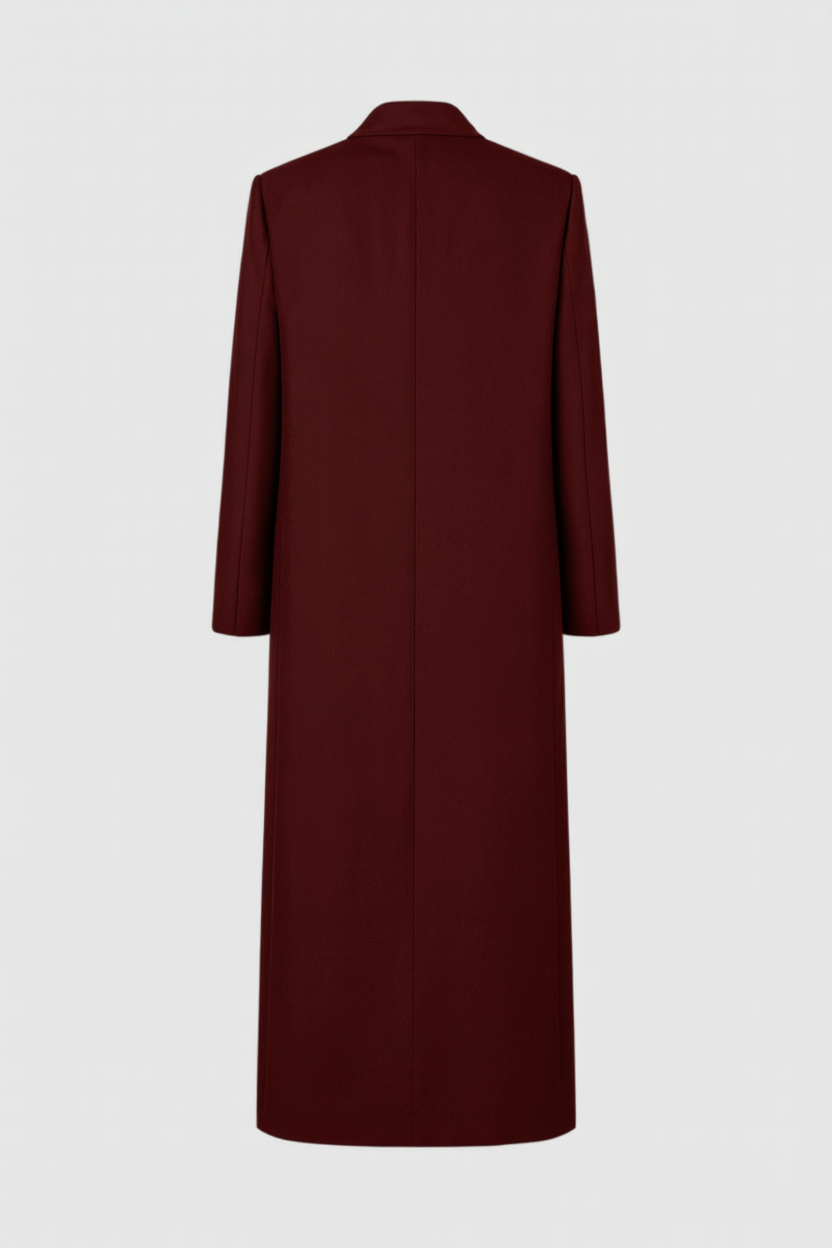 Nina | Slim-Fit Burgundy Coat - ginlerie 3