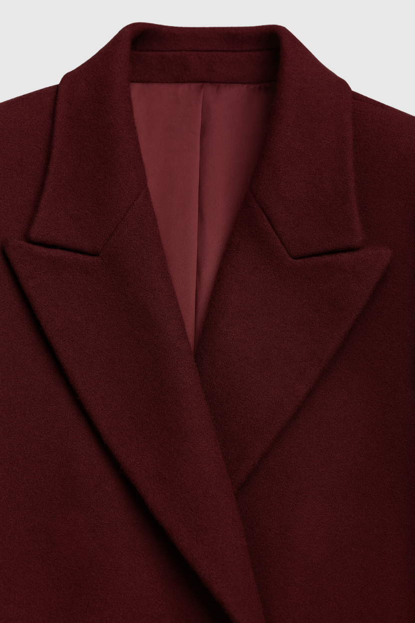 Nina | Slim-Fit Burgundy Coat - ginlerie 4