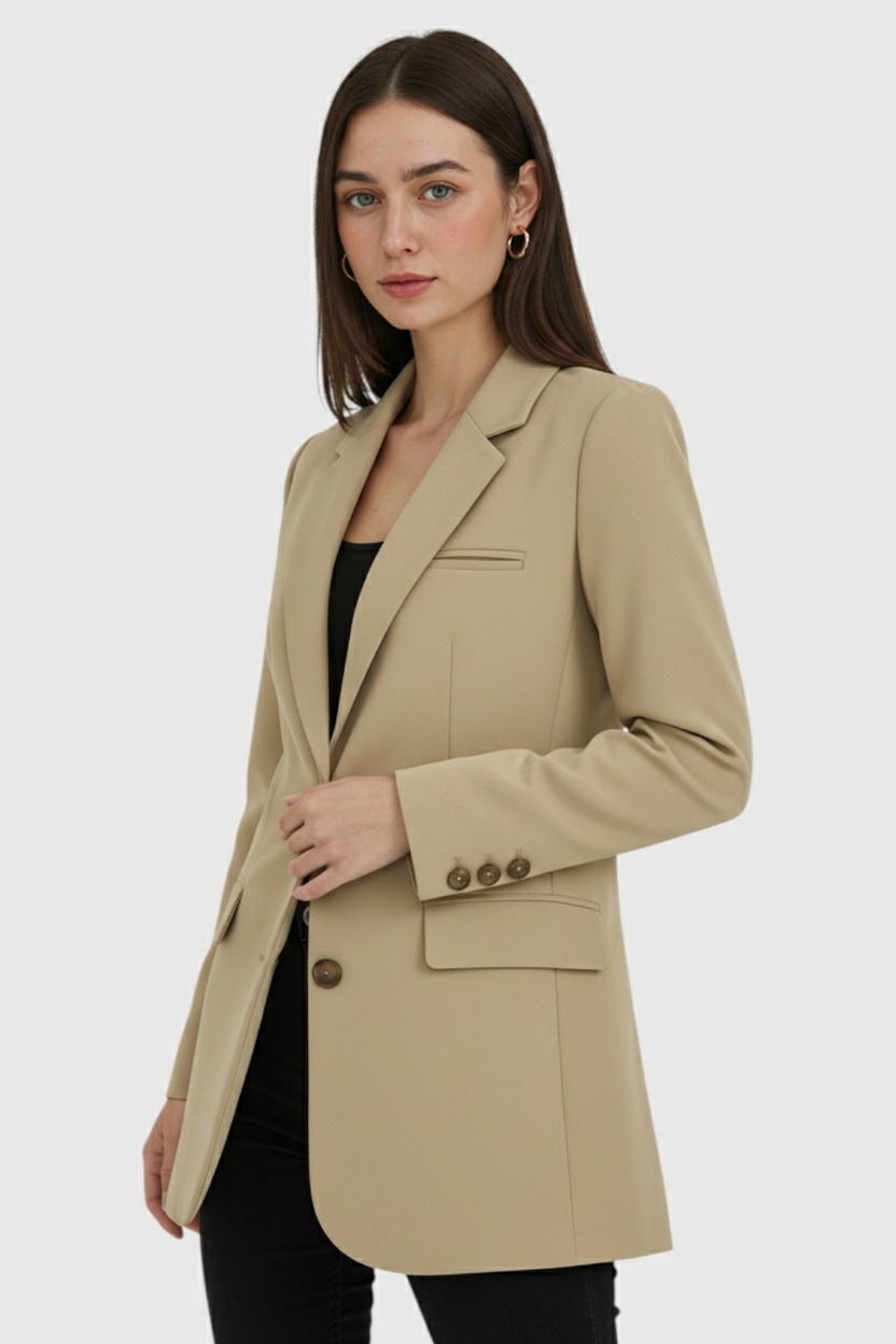 Nina | Slim Beige Blazer - ginlerie 1