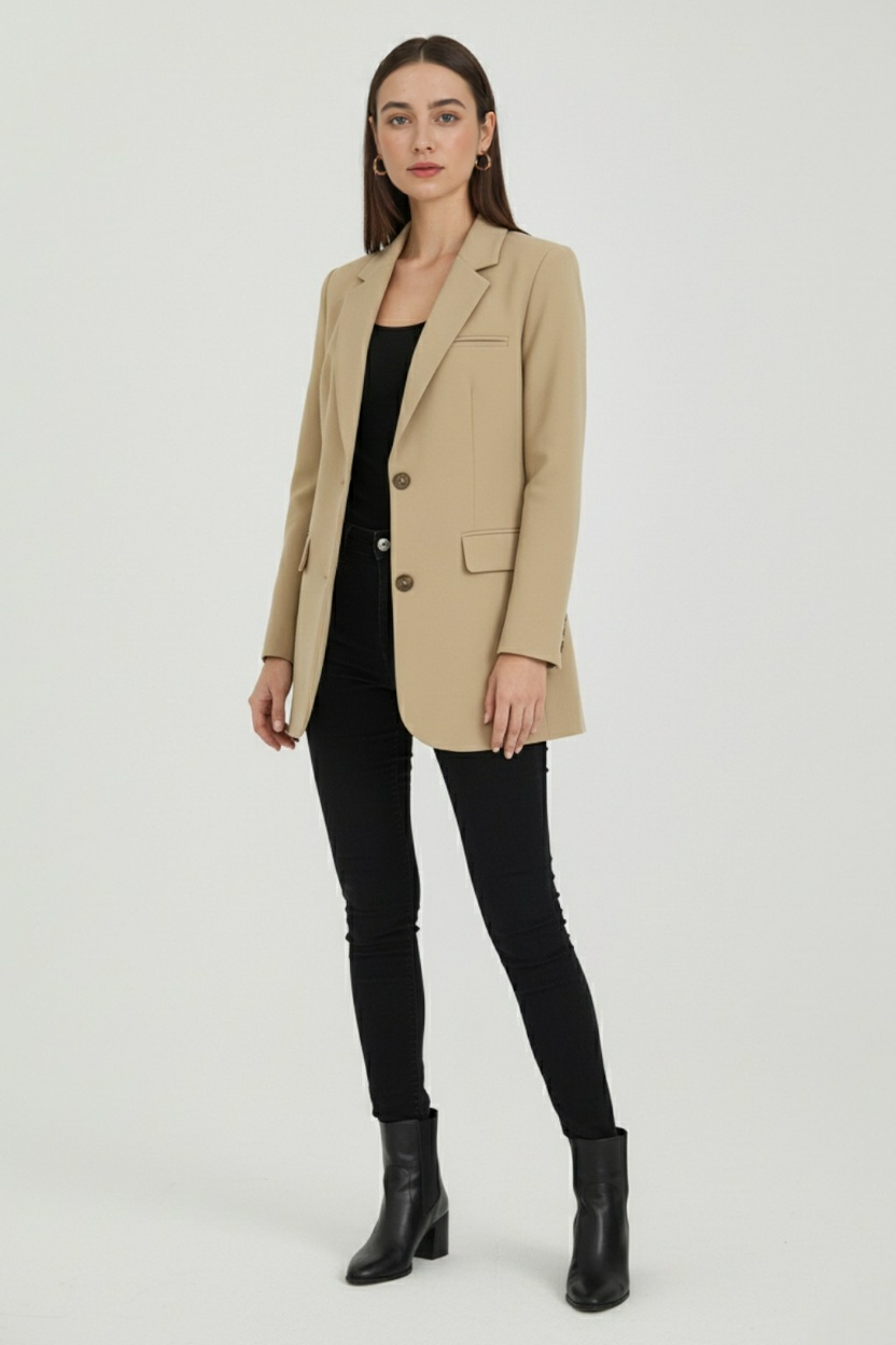 Nina | Slim Beige Blazer - ginlerie 2