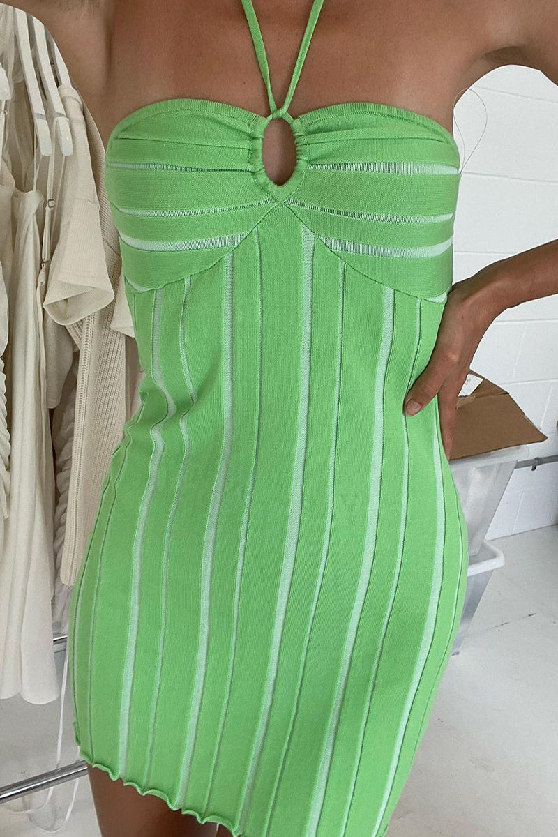 Nina | Strapless Ribbed Mini Dress - ginlerie 4