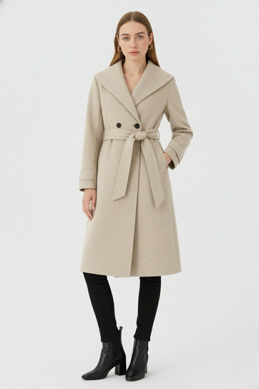 Nina | Stylish Khaki Winter Coat - ginlerie 2