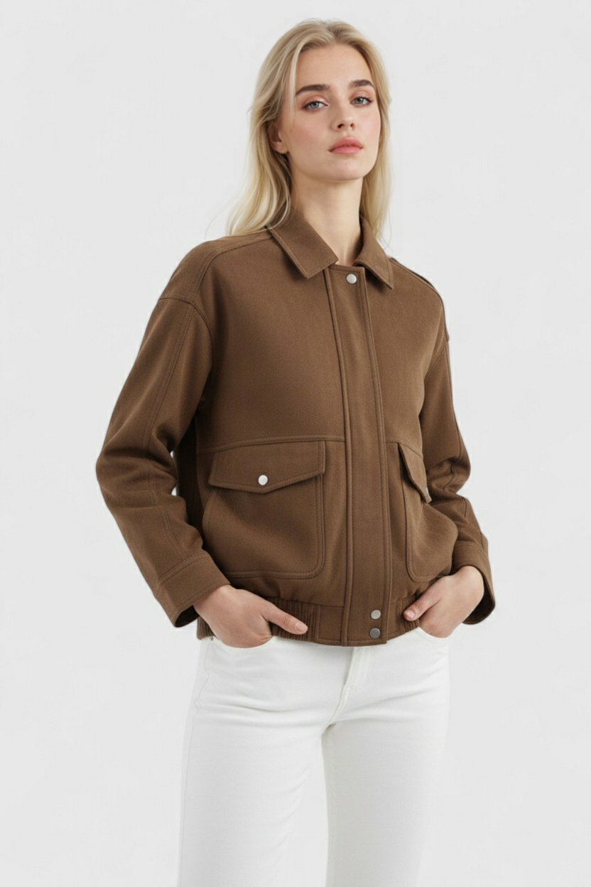 Nina | Suede Bomber Jacket - ginlerie 1