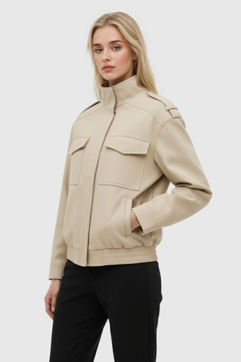 Nina | Suede Bomber Jacket - ginlerie 1