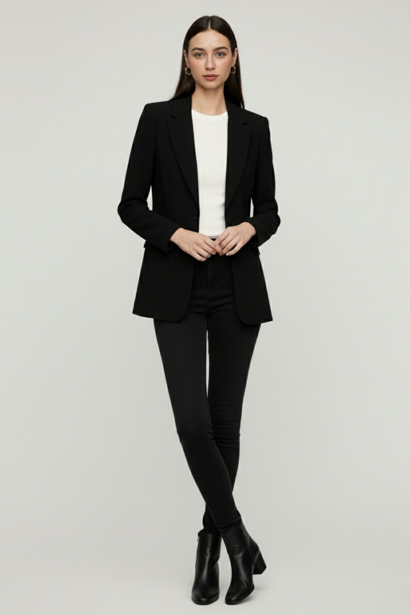Nina | Tailored Black Blazer - ginlerie 2