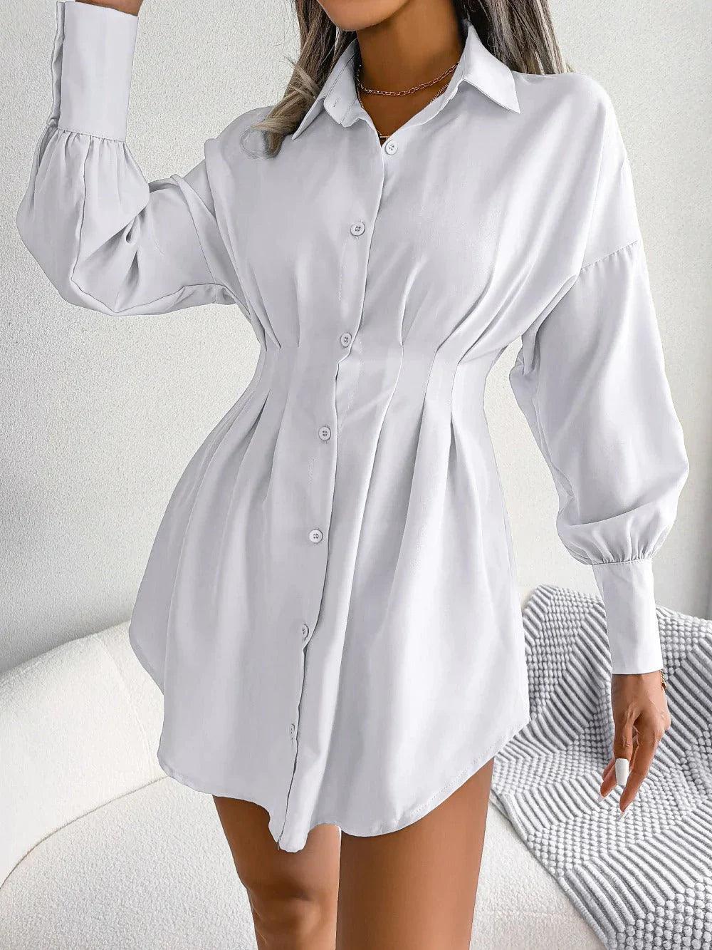 Nina | Tailored Mini Shirtdress - ginlerie 2