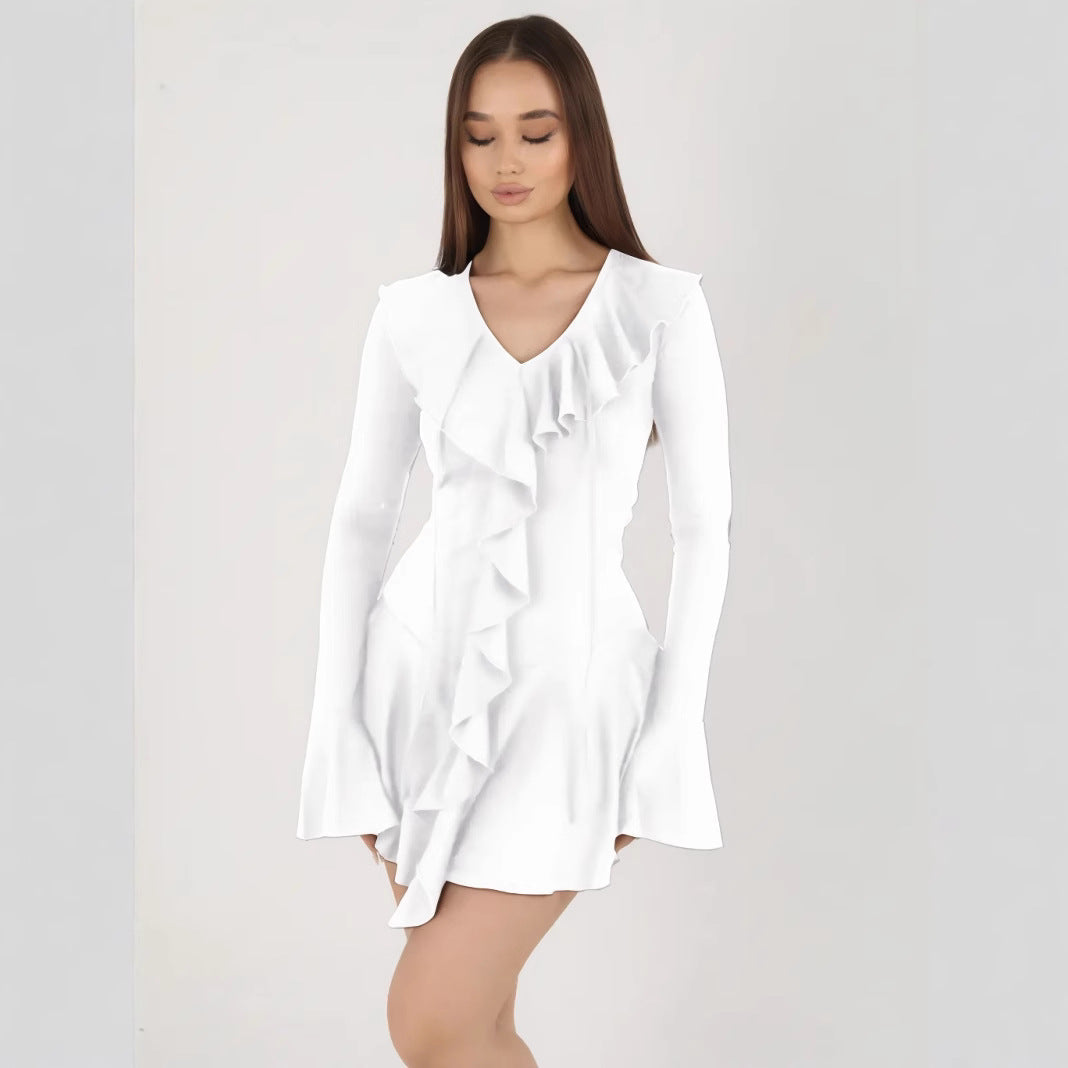 Nina | V-Neck Mini Dress - ginlerie 0