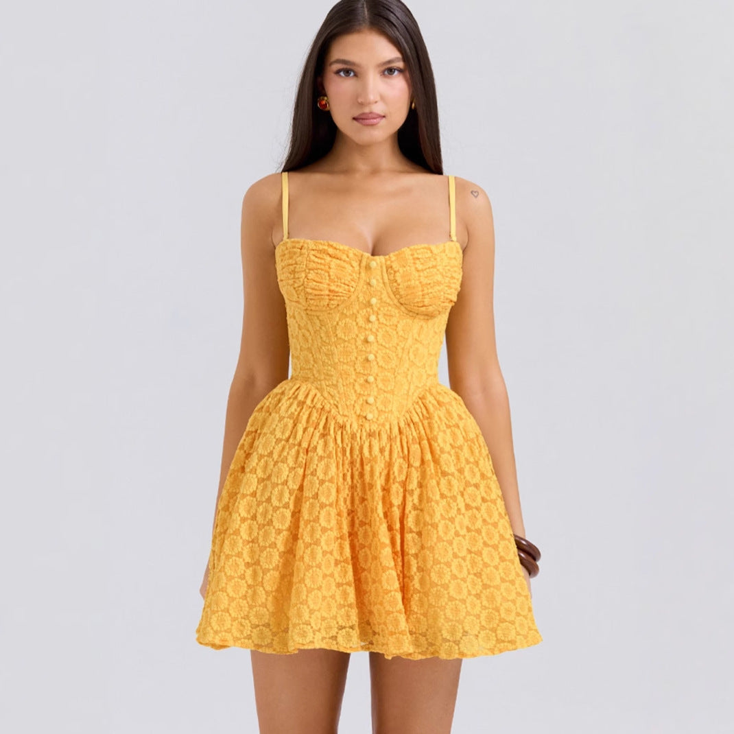 Nova | Lace Jacquard Mini Dress - ginlerie 0
