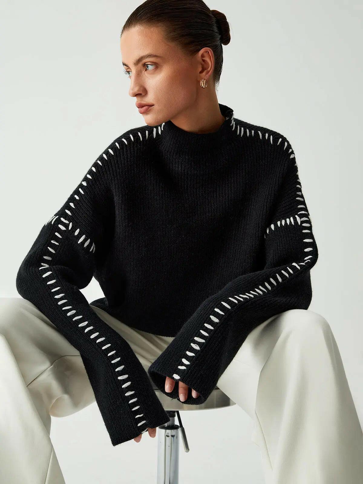 Oversized Turtleneck Sweater for Women – Cozy Knit Jumper with Fine Stitched Details for Effortless Style 3