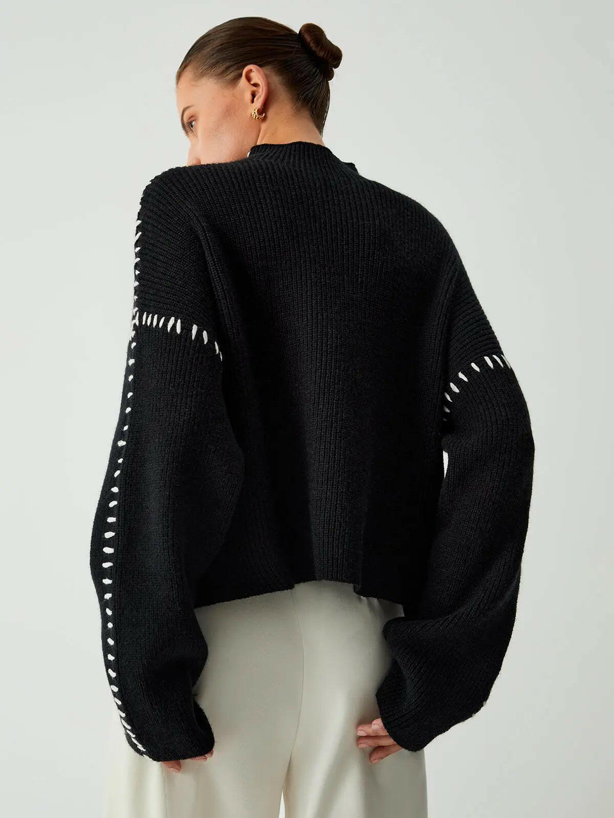 Oversized Turtleneck Sweater for Women – Cozy Knit Jumper with Fine Stitched Details for Effortless Style 4