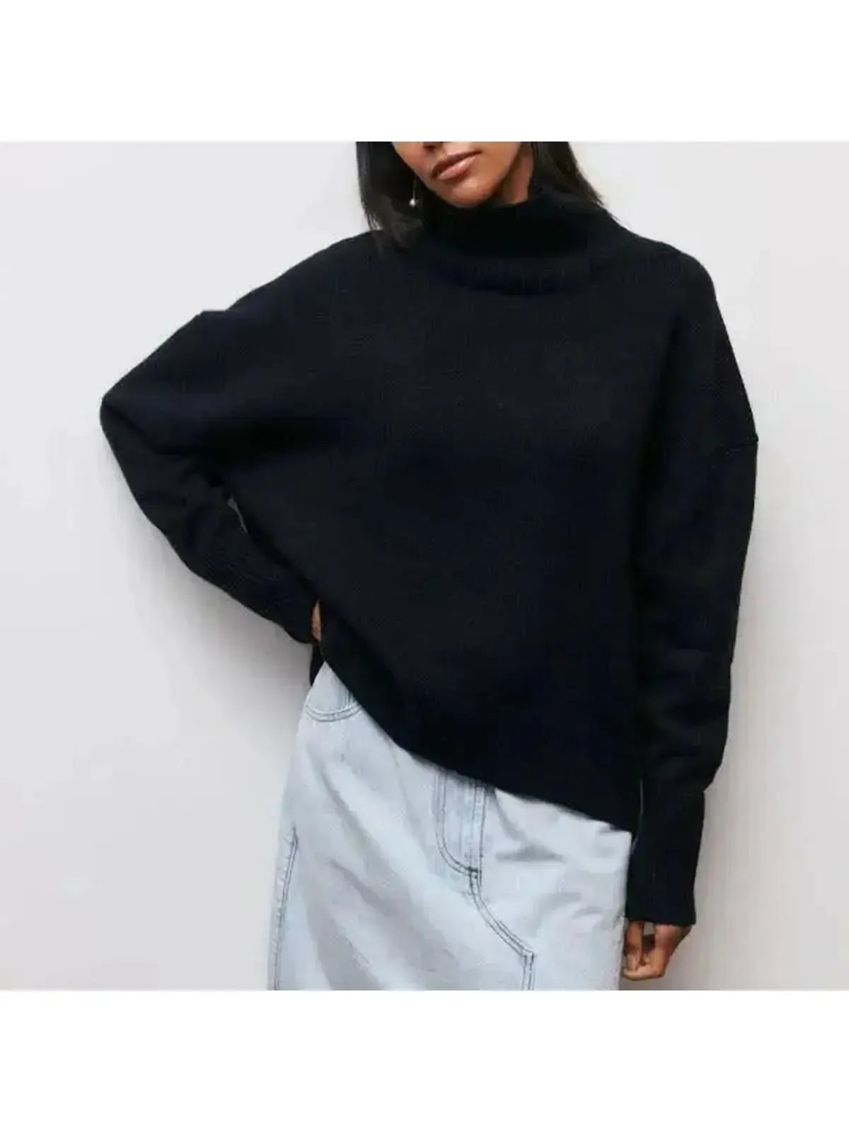 Oversized Turtleneck Sweater in Soft Cotton-Blend for Cozy Autumn and Winter Wear – Relaxed Fit for Ultimate Comfort 4