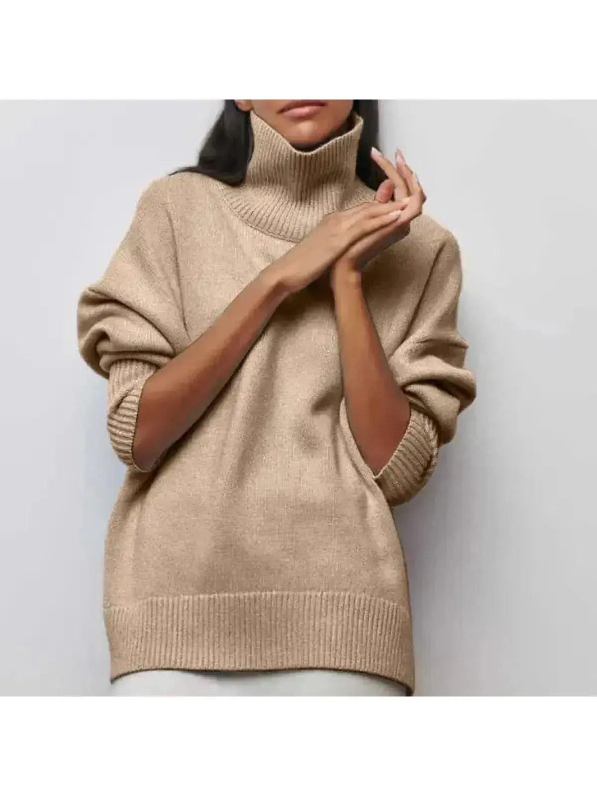 Oversized Turtleneck Sweater in Soft Cotton-Blend for Cozy Autumn and Winter Wear – Relaxed Fit for Ultimate Comfort 5