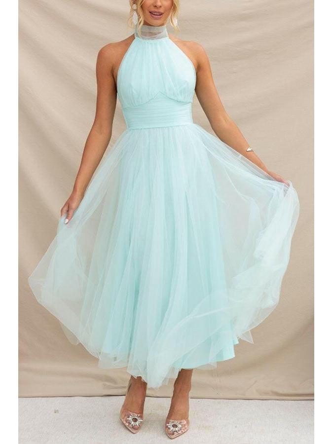 Phoebe | Pink Tulle Midi Dress - ginlerie 10