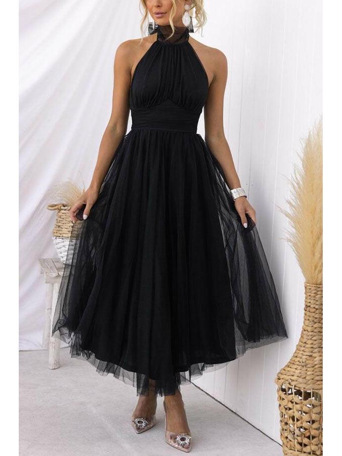 Phoebe | Pink Tulle Midi Dress - ginlerie 9