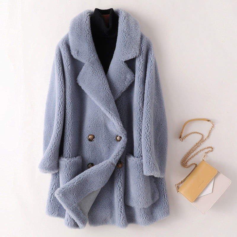Sage | Oversized Shearling Coat - ginlerie 1