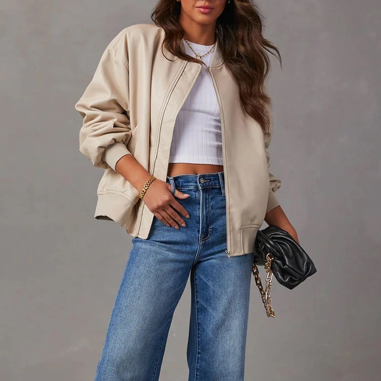 Sage | PU Leather Jacket - ginlerie 4