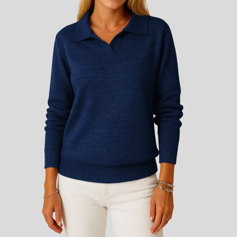 Sage | Polo Collar Knit Sweater - ginlerie 3