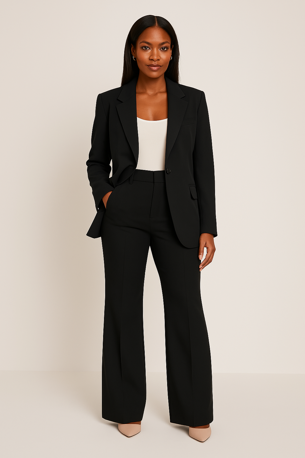 Sage | Tailored Fit Pants Suit Set - ginlerie 0