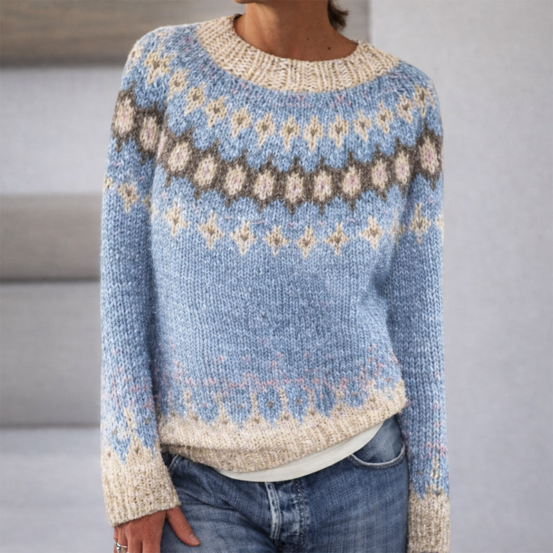 Sofia | Patterned Knit Sweater - ginlerie 1