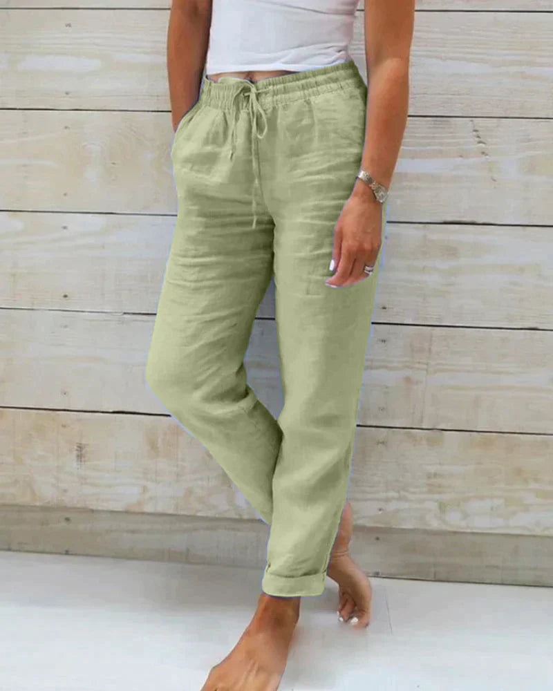 Stacy | Lightweight Linen Trousers - ginlerie 0